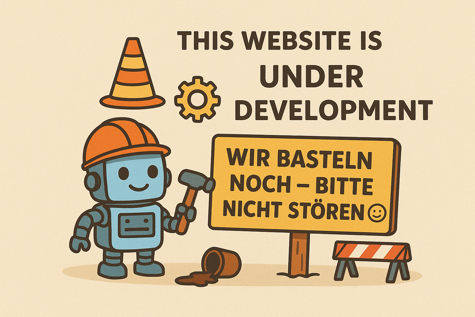 Platzhalter: Roboter-Baustelle — Website in Entwicklung